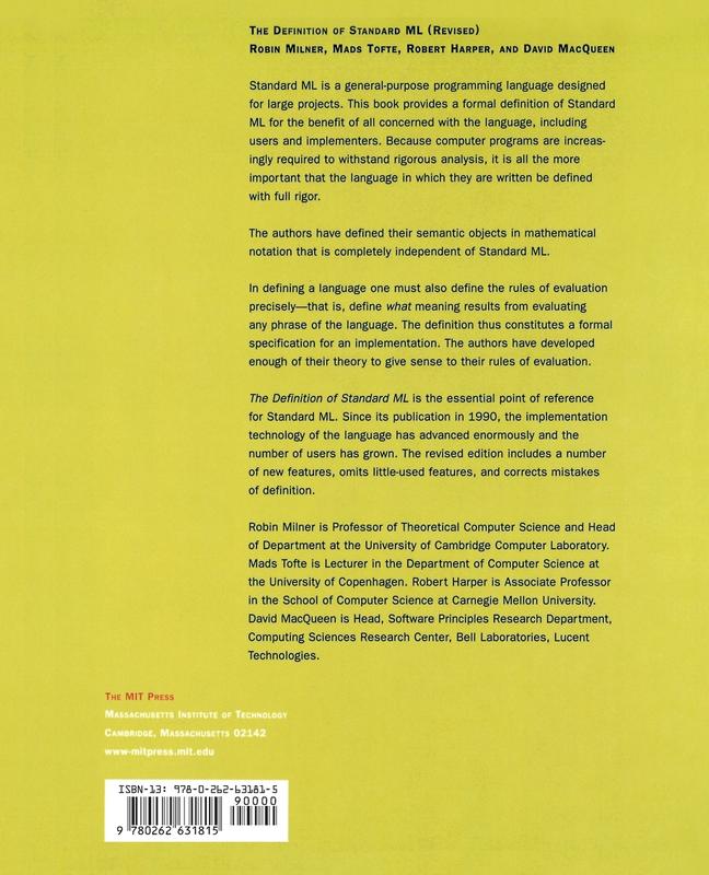 Buy The Definition of Standard ML revised edition